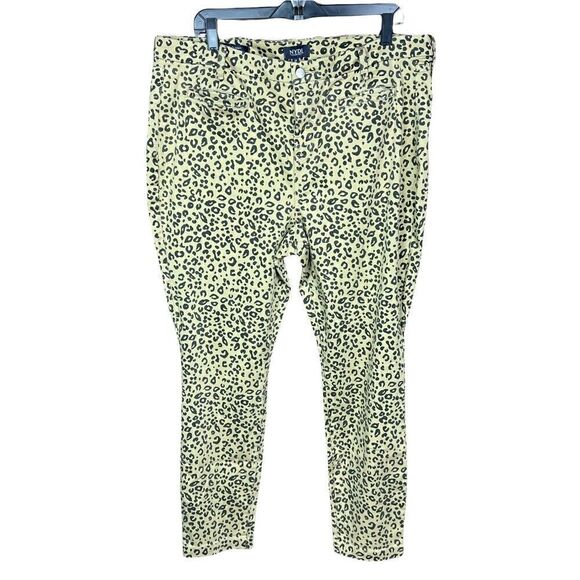 NYDJ Ami Skinny Jeans Tan Black Leopard Print Pockets Zip Button Closure 18 - Picture 4 of 16